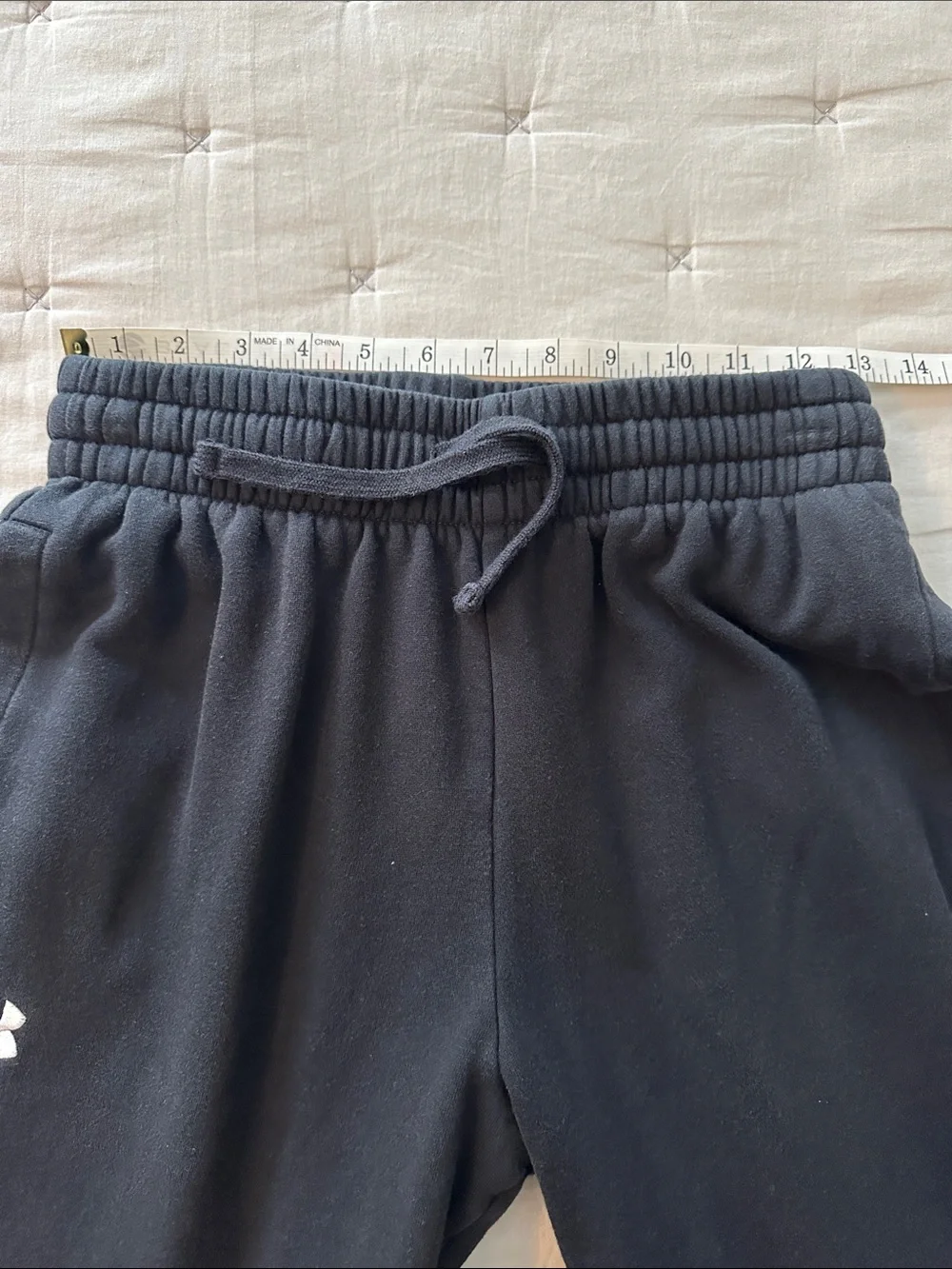 Under Armour Men’s Black Fleece Joggers with White Logo